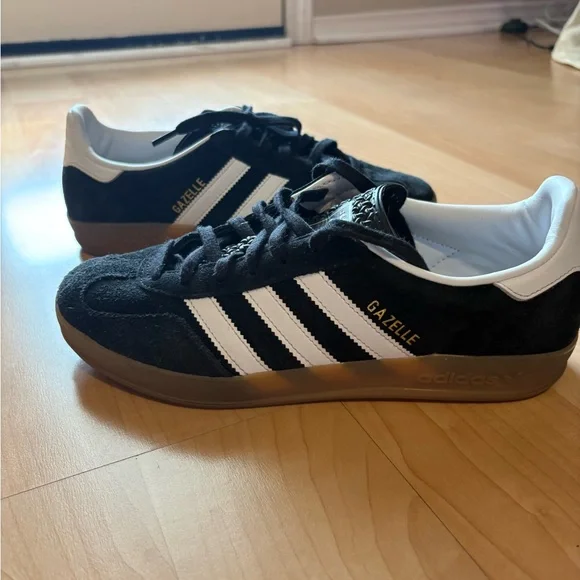 Adidas Black and White Gazelle Sneakers - Picture 3 of 7